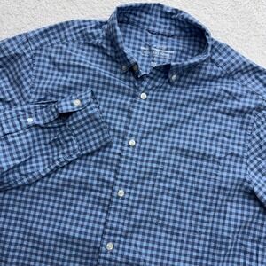 Vineyard Vines OTG Performance Blue Gingham brrr Cooling Shirt Mens Large L